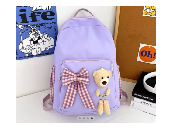 Maleta infantil osito - ROSADO: NEGRA